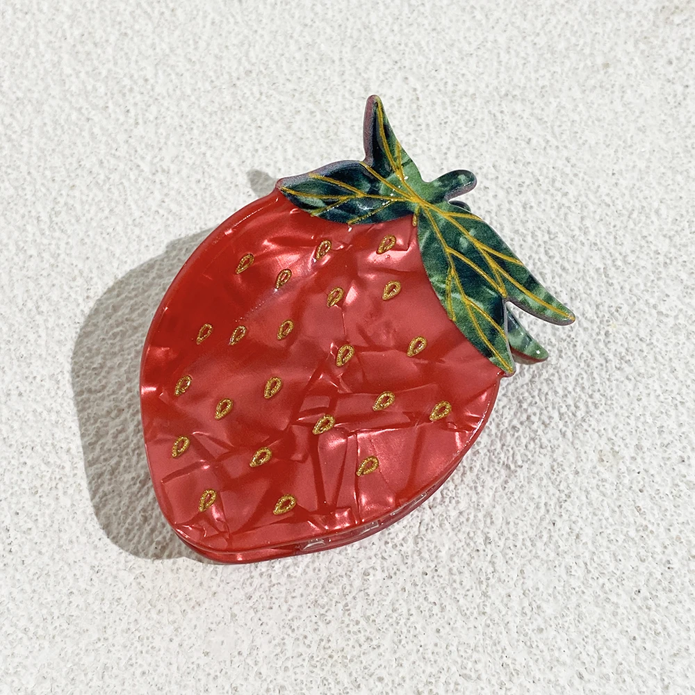 موضة خلات حجر الراين الفاكهة الليمون الموز الفراولة مشبك شعر مخلب للنساء جديد القرش دبوس الشعر إكسسوارات الشعر أداة الهدايا #6