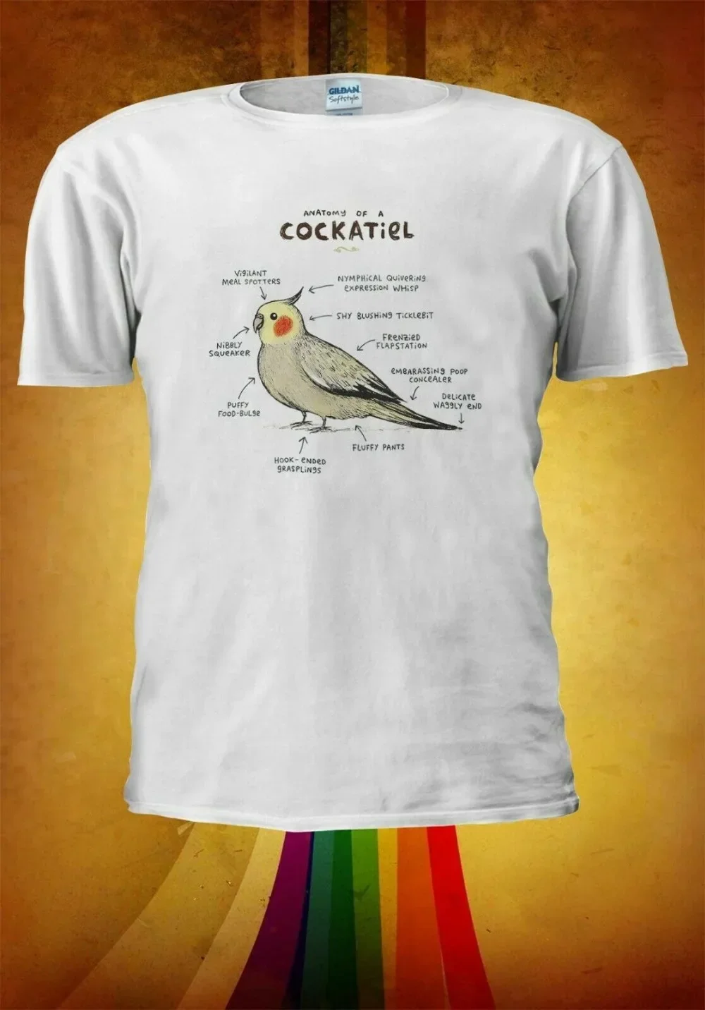 Anatomy of A Cockatiel Men Women Unisex Tee T-Shirt New Unisex European Style In Soft Cotton Tees T Shirt Design Website