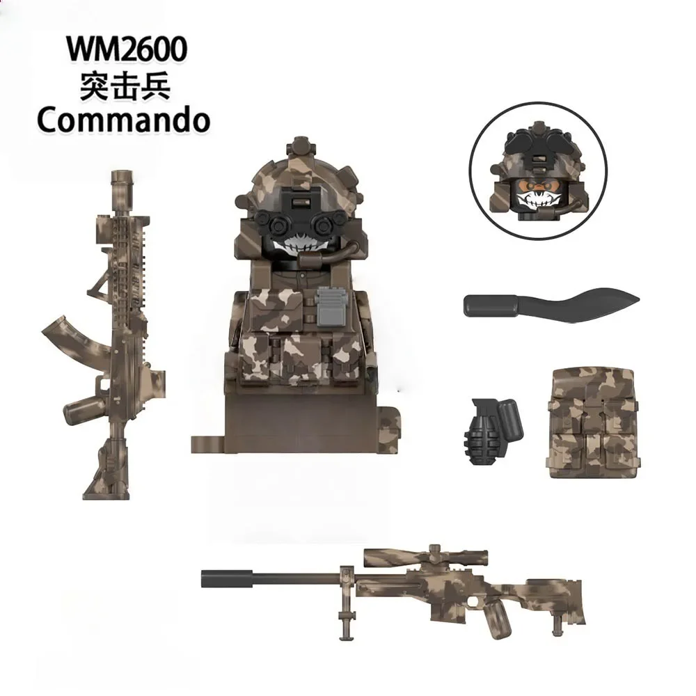 WM6147 WM6168 ミリタリーシリーズ SWAT 特殊部隊ビルディングブロックコマンドー兵士市警察キャップミニアクションフィギュアおもちゃ