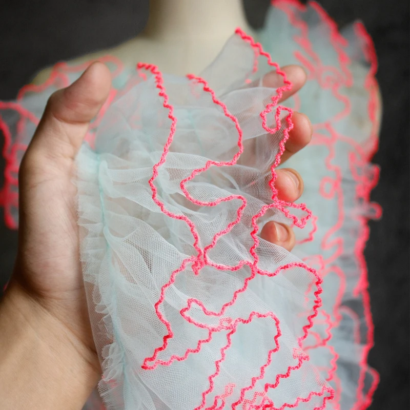 1/5M Retro Handmade DIY Decorative Lace Net Skin-friendly Clothing Design Auxiliary Material Coral Reef Fabric Home Decor