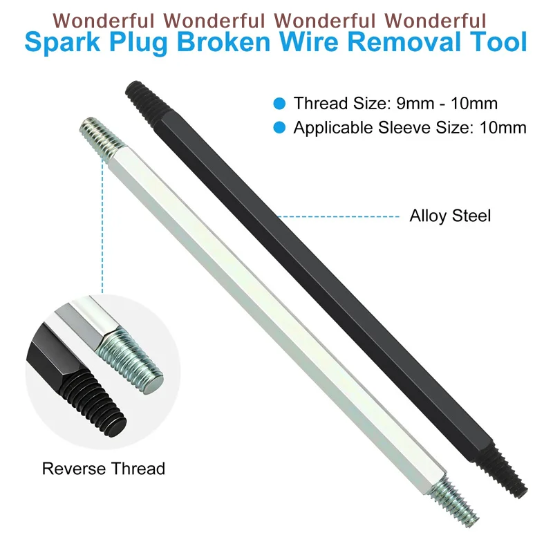 

2Pcs Portable Spark Car Accessories Automotive Spark Removal Tool Reverse Thread Tap Spark Removal Tool