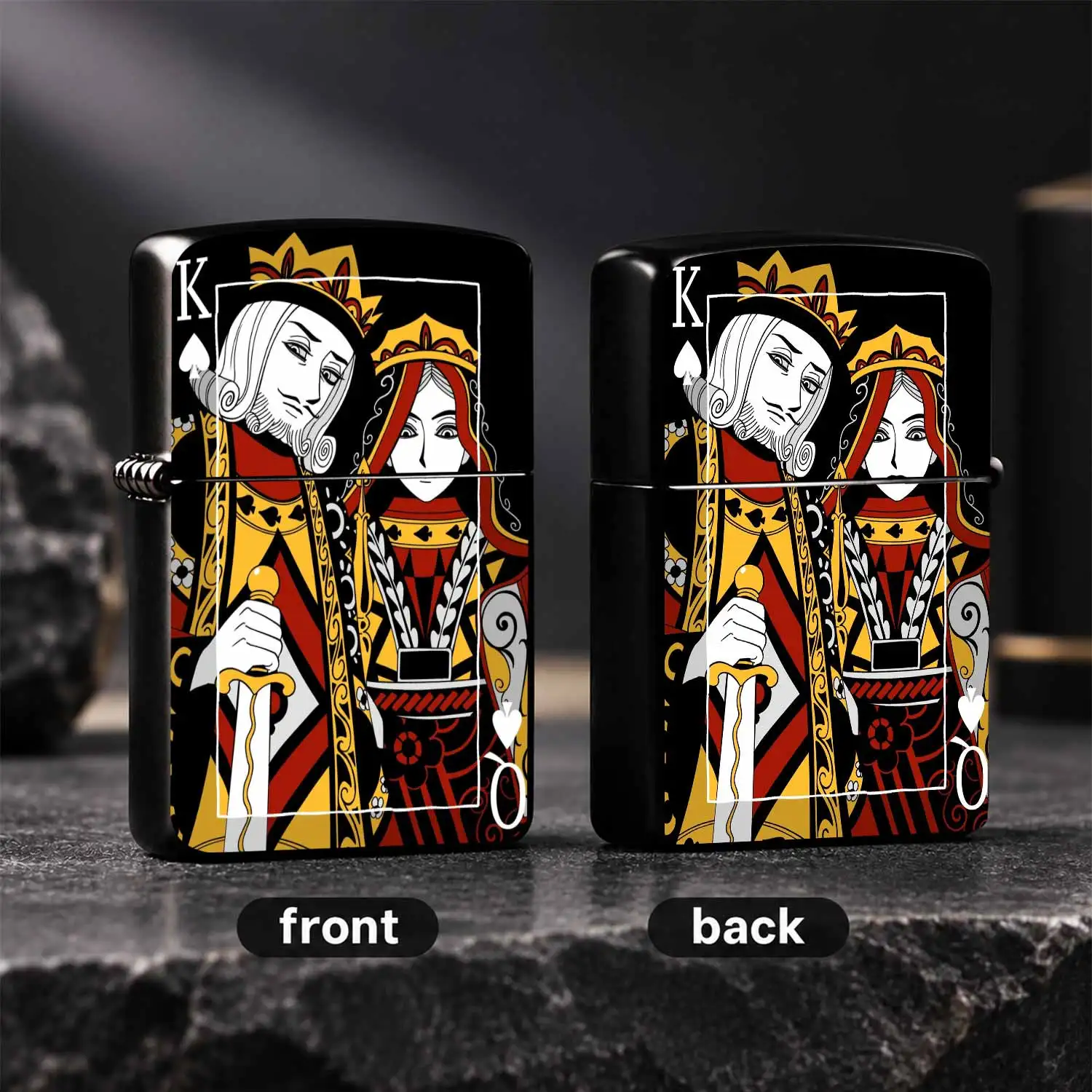 Creative Spades Playing Card Themed Windproof Retro Art King Pattern Collectible Stylish Gift PORTABLE Durable  Practical Decorative Igniter for Daily Use A fun and humorous lighter