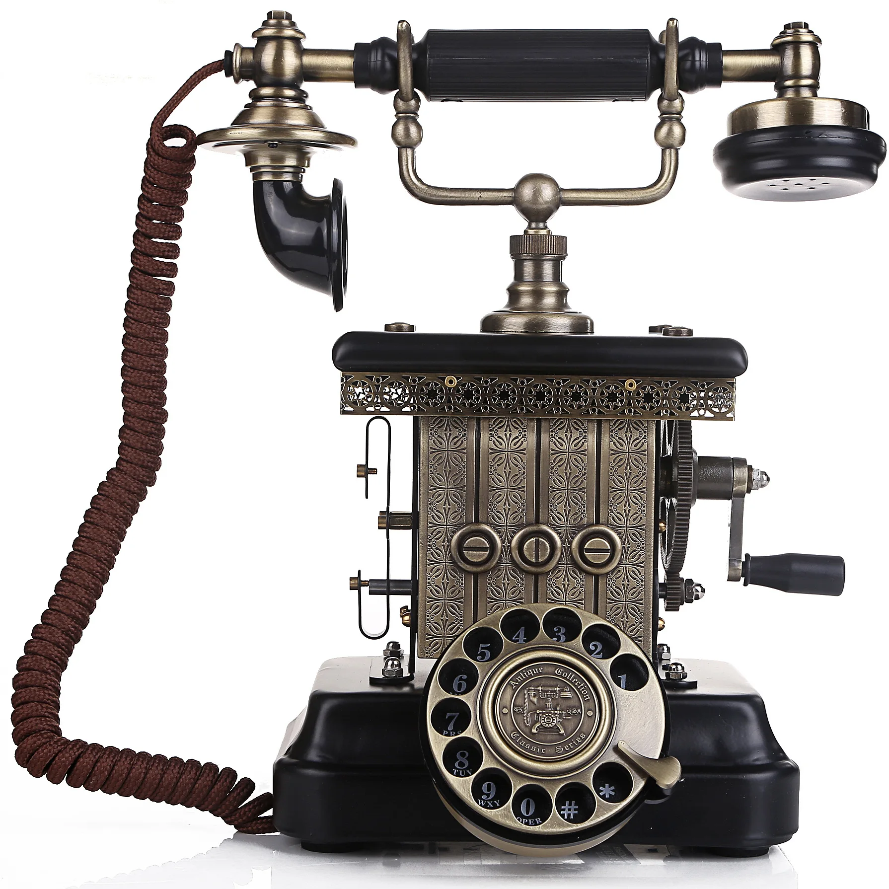 Paramount Retro Metal Rotary Dial Telephone Home Furnishings Business Gifts for Photography and Vintage Landline Props Tel