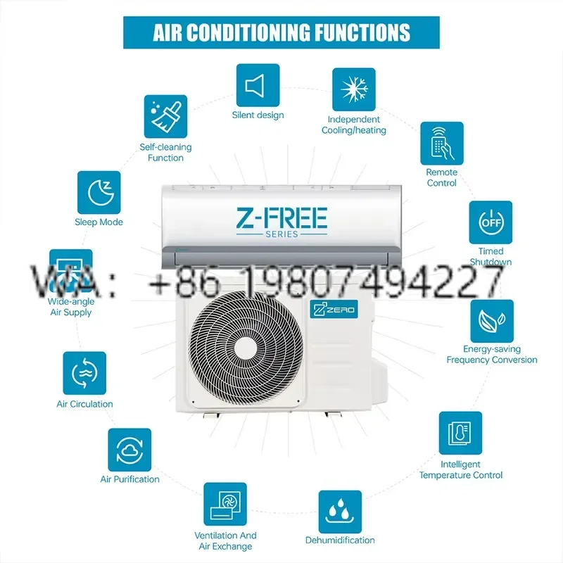 for ZERO Ductless Mini Split DC Inverter Air Conditioner Variable Frequency Wall-Mounted with R32 Refrigerant for RV