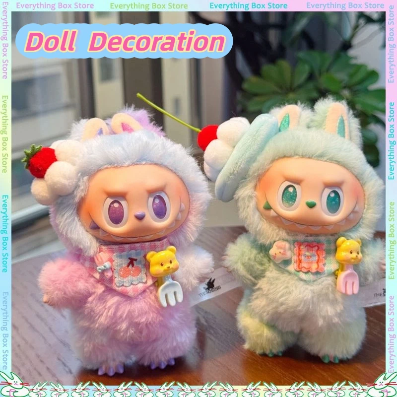 

Cherry Mint Cake Set Doll Clothes Suitable For 10-17cm Labubu Doll Drool Bib Bib Cute Rice Spoon Doll Clothes Children'S Gift