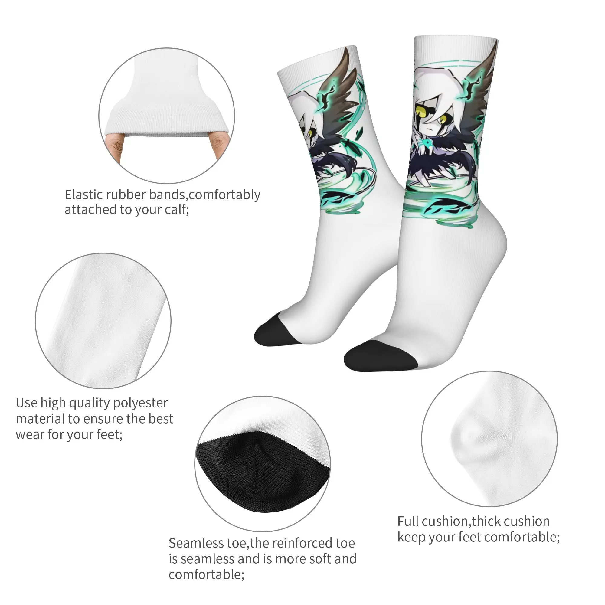 Inner Hollow Socks Men's Women's Happy Bleaches Anime Socks High Quality Spring Summer Autumn Winter Middle Tube Socks Gift