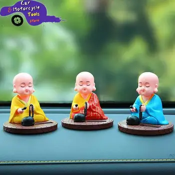 태양열 발전 흔들리는 머리 춤추는 장난감, 불교 승려 인형 조각상, 자동차 대시 보드 장식 
