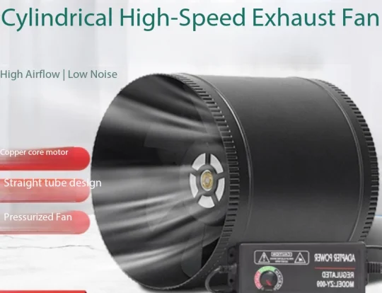 24V DC Brushless Duct Extractor Fan Powerful Silent DC Frequency Conversion Small Exhaust Ventilation Fan 8 Inch