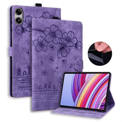 Für Funda Redmi Pad Pro 12,1 12 1 5g Fall niedliche Katze Blume geprägt Magnets chale TPU zurück für Xiaomi Poco Pad Fall Abdeckung Tablet