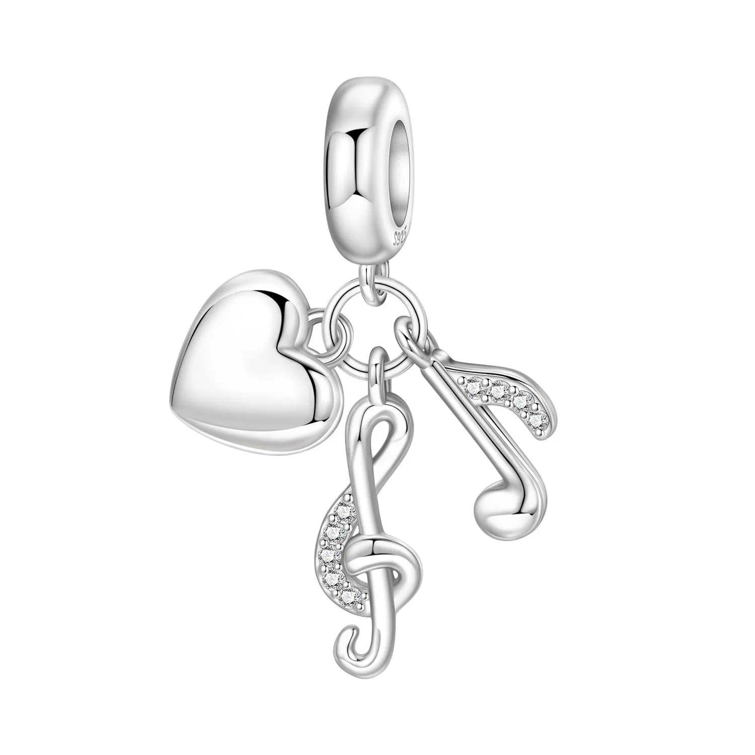 

Orstarry 925 Sterling Silver Music Symbol Love Bead Original Pendants Bracelet Necklace Charm Jewelry Party DIY Gift