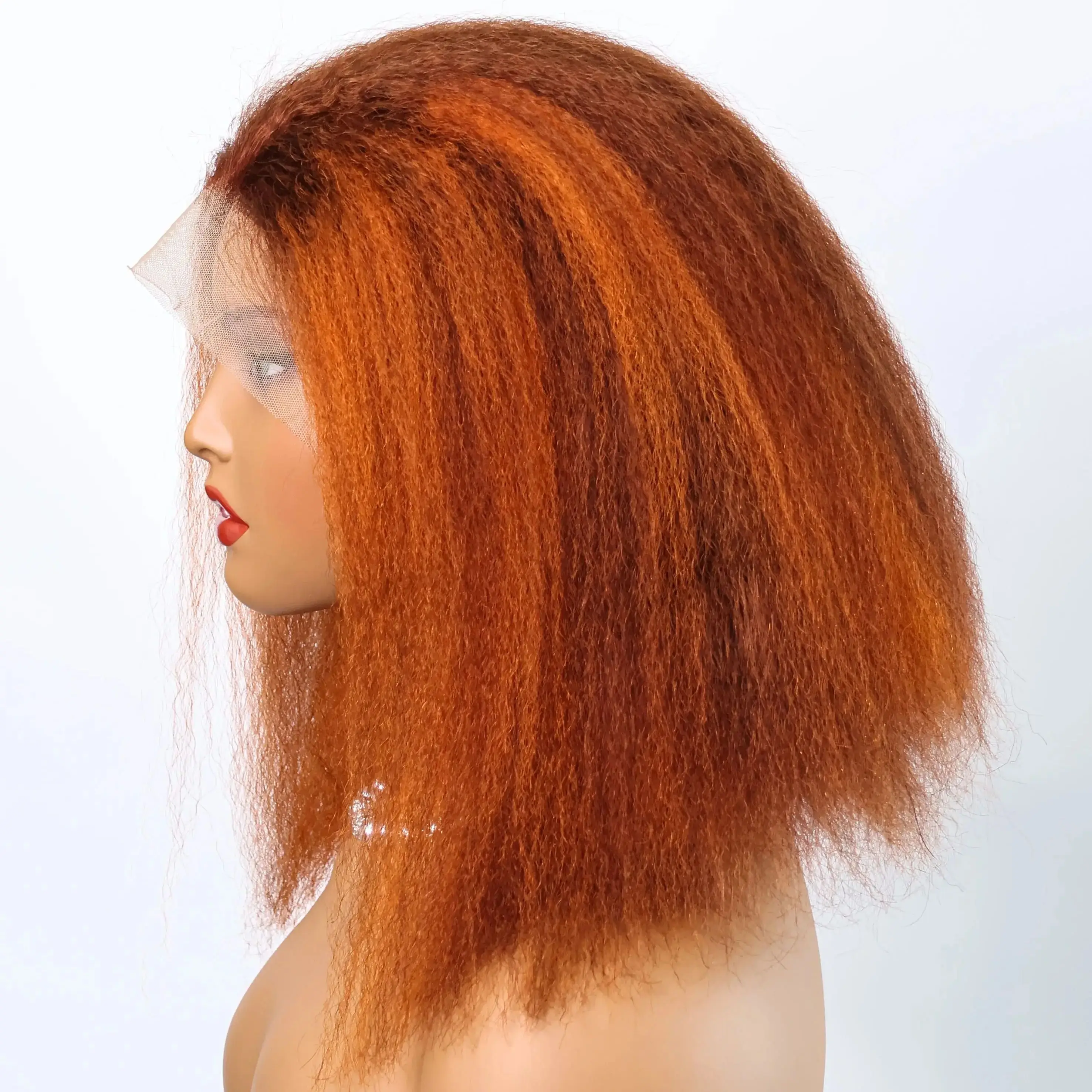 縮毛矯正ストレート4/350ハイライトショートボブウィッグ人毛13x4レースブラウンジンジャー人毛ウィッグ200密度カラーレースフロントウィッグ