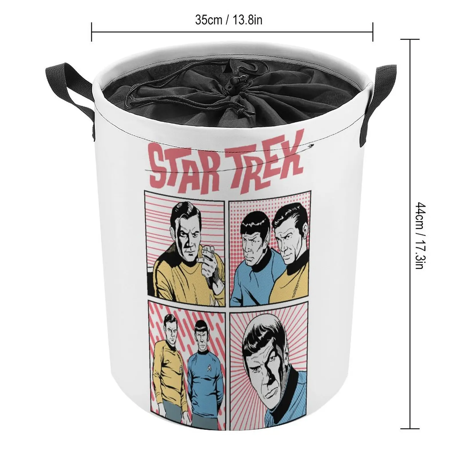 Star Trek Original Series Vintage Comic Pop Panels Storage Tank Laundry Basket Organizer Division Storage of Clothes Durable Con