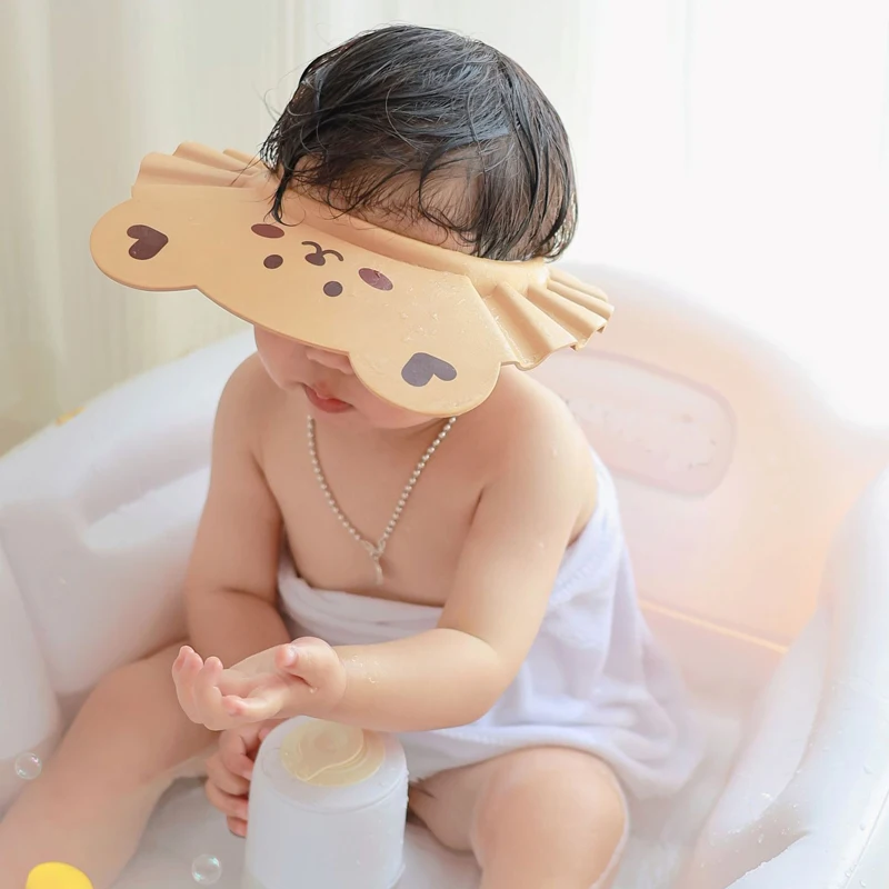 Cartoon Baby Shampoo Cap EVA Adjustable Bear Bunny Baby Bath Shawer Hat Protect Eyes Ears Kids Bathing Visor Head Cover Shield