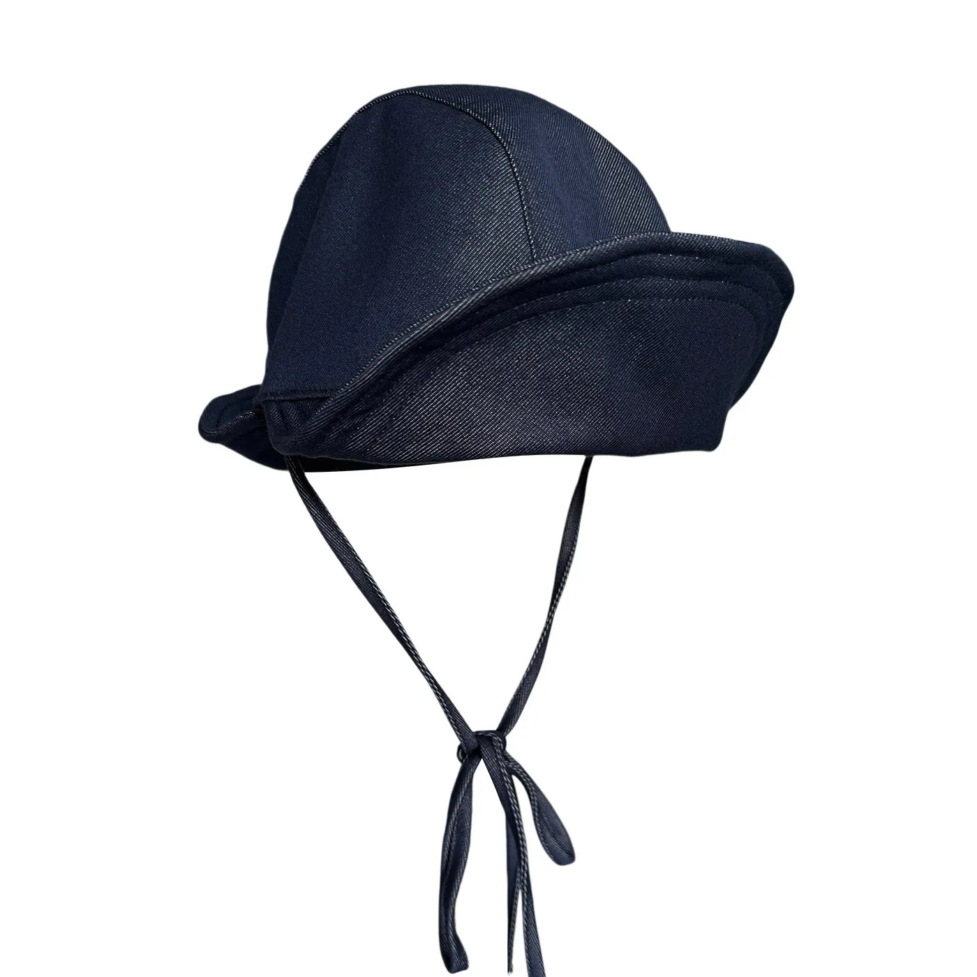 Women Denim Strap Bucket Hat Wide Brim Fold Sun Hat Face Friendly Casual Photo Hat For Ladies