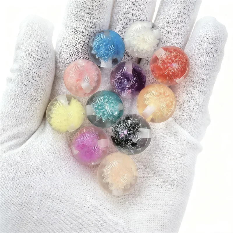 

Новое поступление, 50 шт./лот, 16 мм, цвет, светящийся эффект, геометрия, круглые шарики, смоляные бусины с прямыми отверстиями, аксессуары для ювелирных изделий своими руками