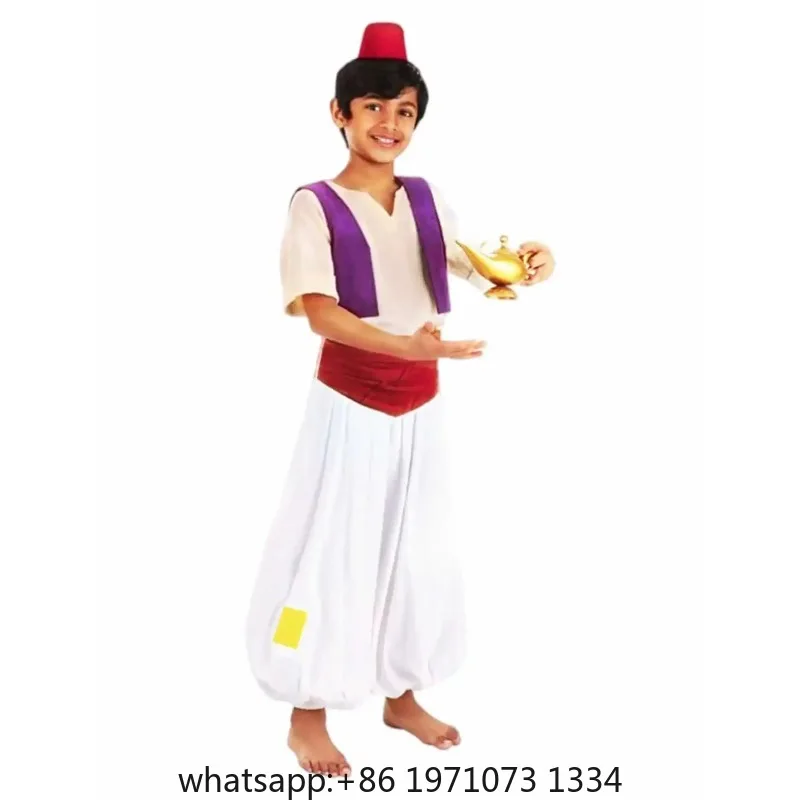 Halloween Prince Aladdin Costume Fairy Tale Anime Role Play Outfits Party Dress Up