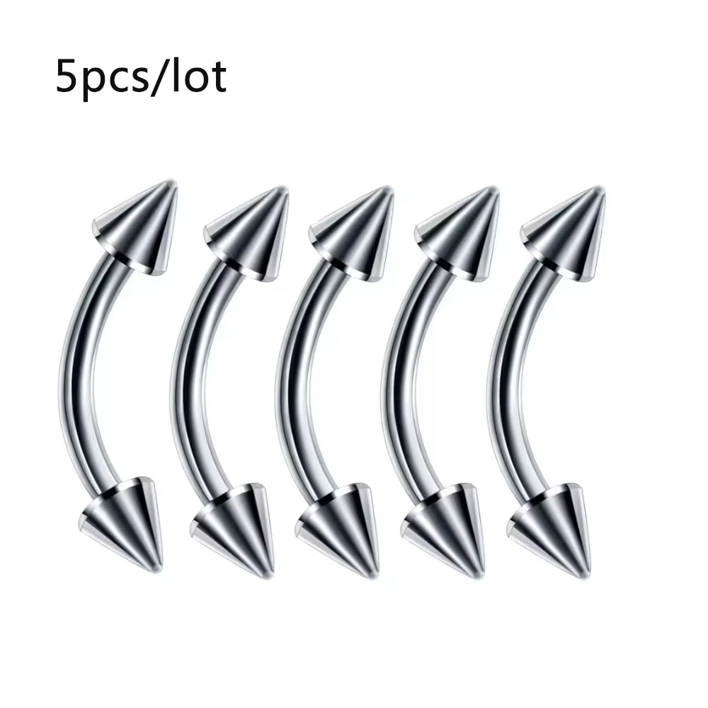 4/5/16pcs/lot Lip Nose Belly Eyebow Ring Studs Set 16G Steel Captive Bead Eyebrow Bar Piercing Jewelry for Women Men Piercings