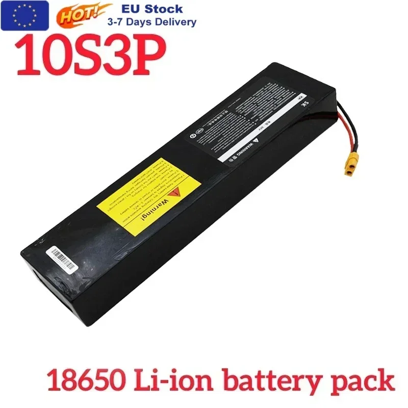 36V 100Ah Wiederaufladbarer Lithium-Akku 18650 10S3P 1000W Leistungsmodifizierter 36V Elektroroller-Akku mit BMS, XT60 JST