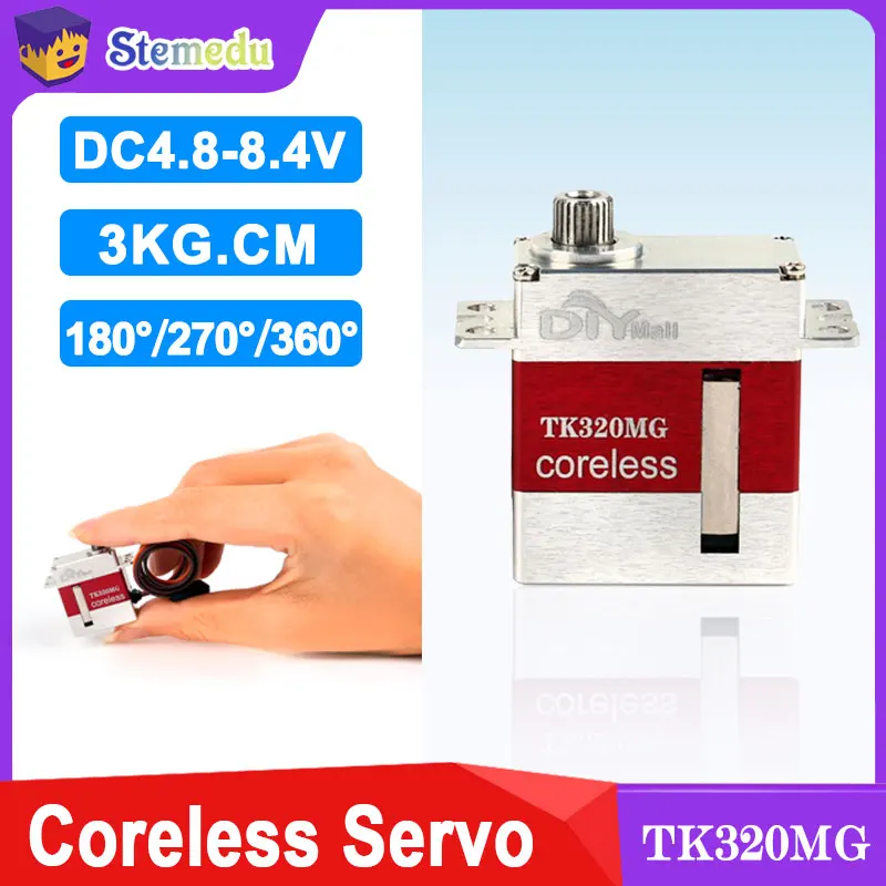 

TK-320MG Micro Digital Servo 20g Coreless Motor 180°/270°/360° Programmable for DIY Robots Drones RC Airplanes