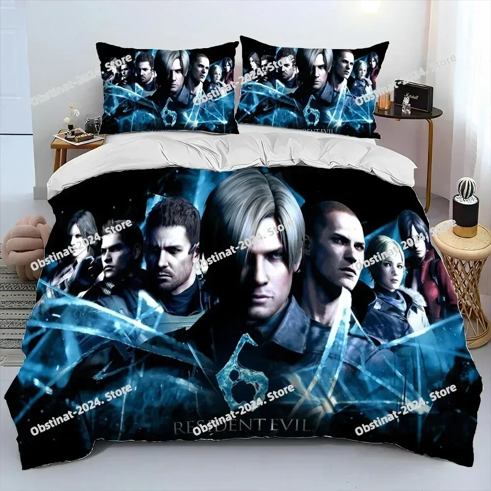 

New R-Resident Evil Games Gamer Comforter Bedding Set,Duvet Cover Bed Set Quilt Cover Pillowcase,king Queen Size Bedding Set Kid