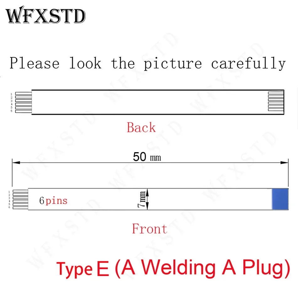 6pins 7mm 5cm Type E New Flex cable AWM 20624 80C 60V VW-1 E118077 or E129545 or Other