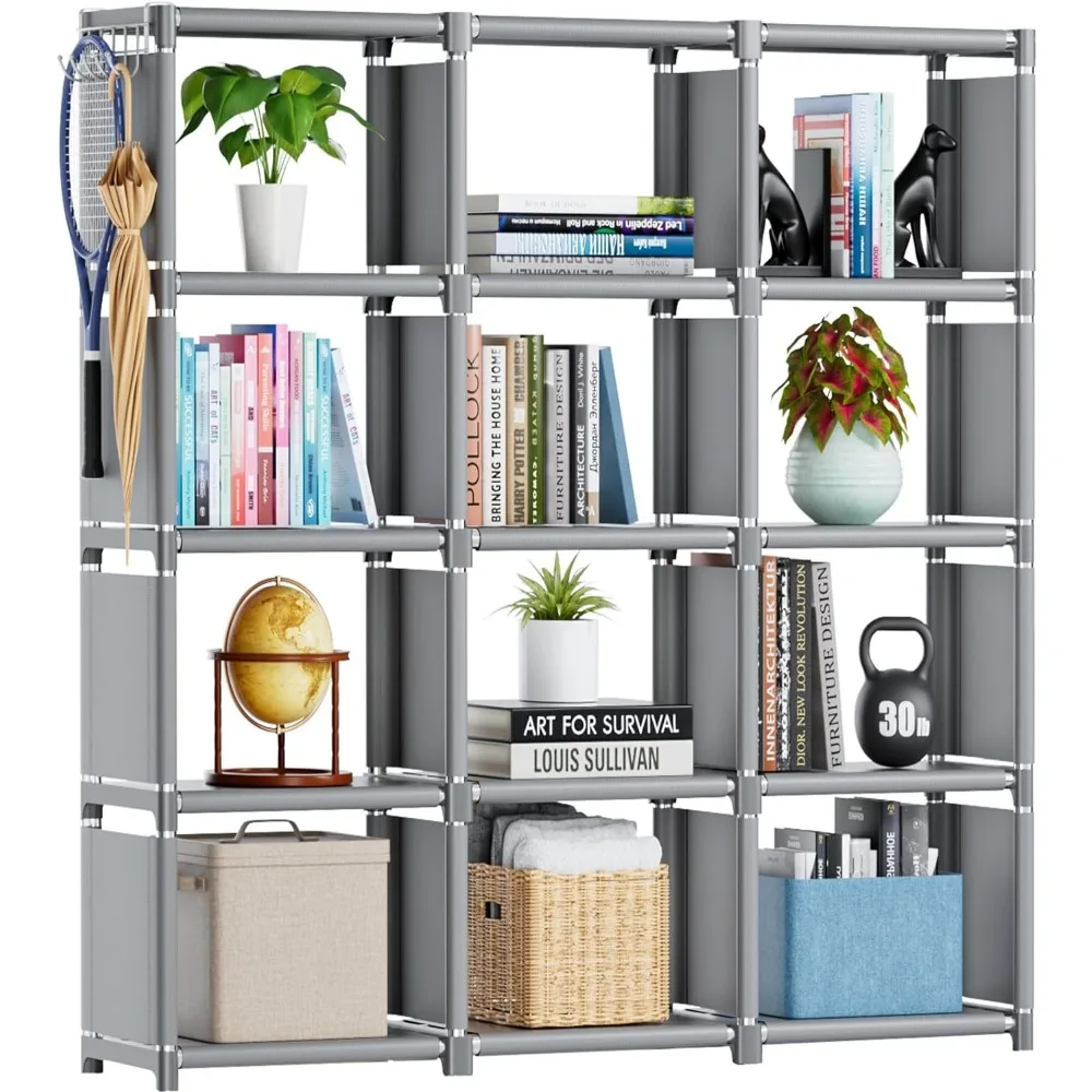 Book Shelf, Storage Organizer, Metal Cube Bookshelf, DIY Bookcase, Tall Book Case