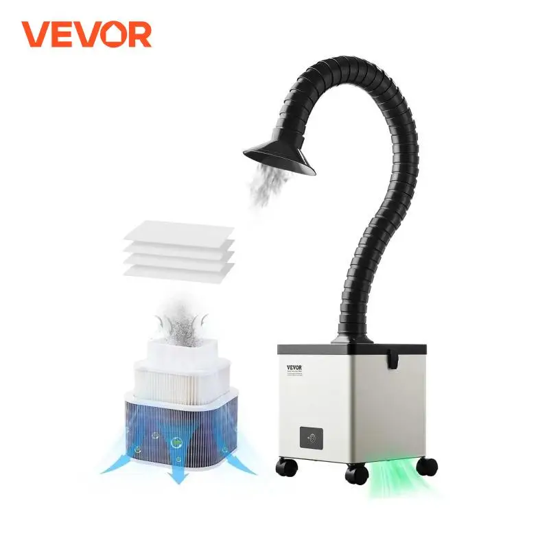 VEVOR لحام آلة استخلاص الدخان 85 واط فرش لحام امتصاص الدخان 200 متر 3/ساعة قوية شفط تنقية للنقش لحام ذاتي الصنع