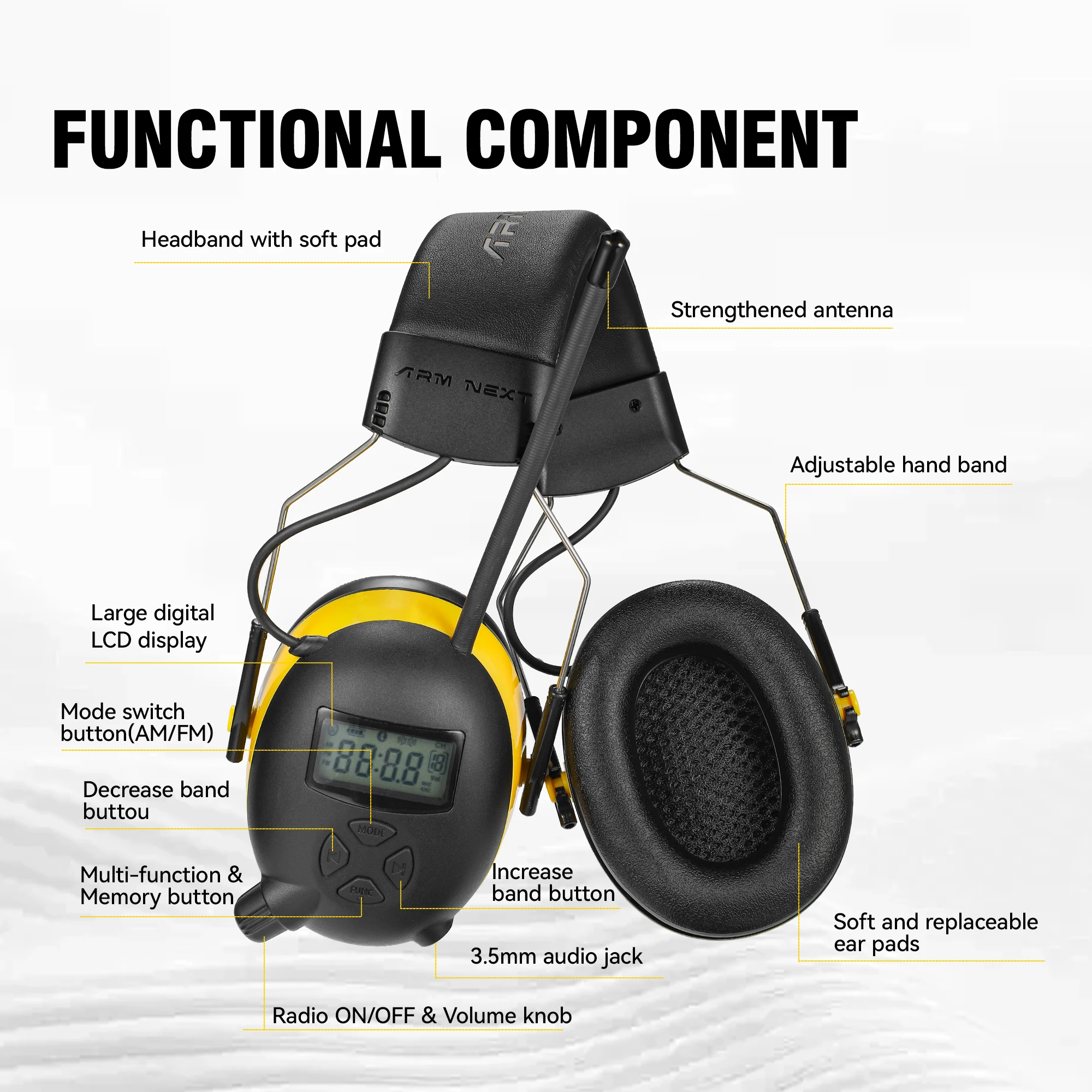 Bluetooth Noise-Canceling Headphones For Engineering Use, Protecting Ears, Comfortable, Isolating Noise, Specially For Hunting,