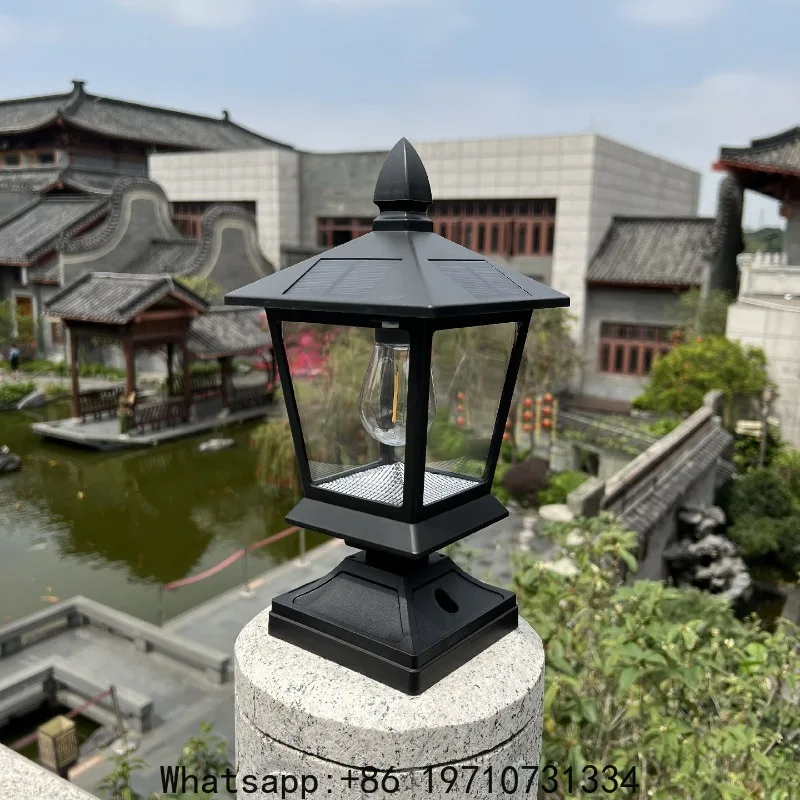 solar-stigma-lamp-garden-villa-garden-lamp-outdoor-waterproof-pillar-lamp