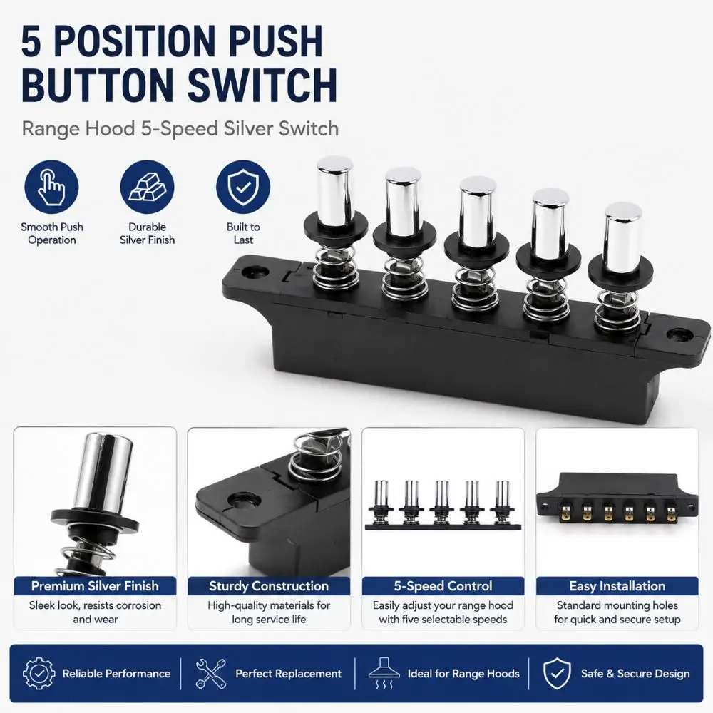 Professional 5-button Range Hood Switch Universal DIY Switch Controller Replacement Cooker Hoods Keyboard Household Appliances
