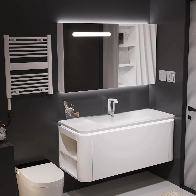 Modern Wall Mounted Bathroom Vanity Smart Mirror with LED Light for Hotel Home Bathroom Bathroom Cabinet with Mirror