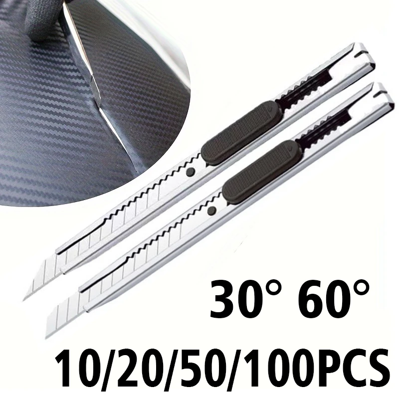 

10-100pcs Stainless Steel Lockable Utility Knife Portable Office Supplies Metal Paper Handicrafts Cardboard Boxes Cutting Knife