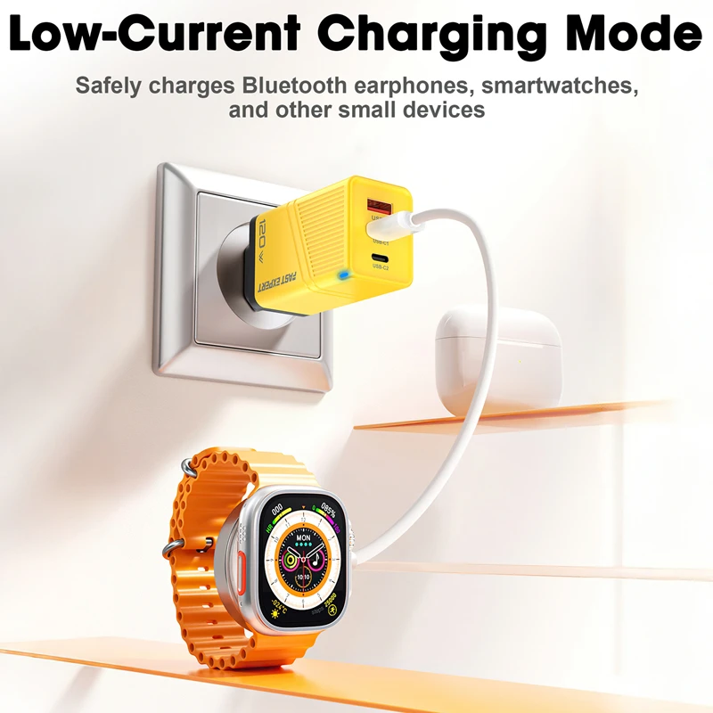 Lenovo 120W Ladegerät mit USB 2PD ACC Multi-Port Schnellladeadapter EU US UK Stecker für Xiaomi Huawei iPhone 18 17 16promax 2026 – Detail 5