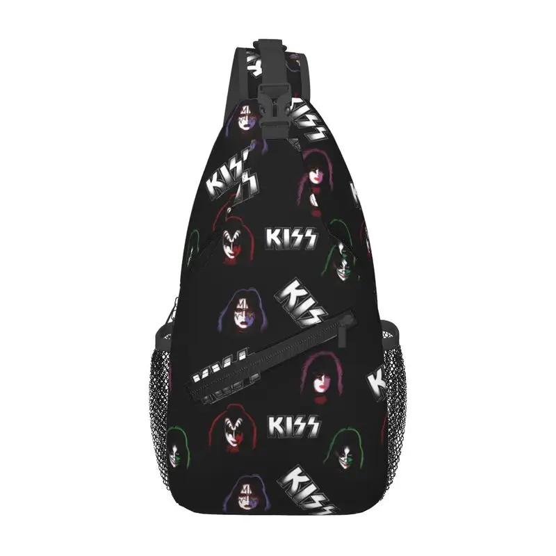 

Рюкзак через плечо Heavy Metal Rock Music Band Kiss Sling, мужская сумка через плечо на заказ, нагрудная сумка для путешествий, пешего туризма, рюкзак