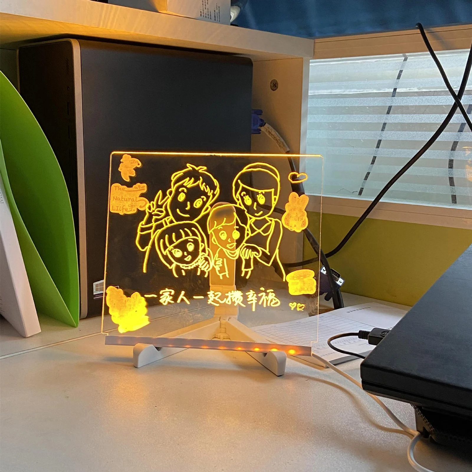 Lampe LED Personnalisée, Tableau de Messages en Acrylique, Effaçable, USB, Planche à Dessin pour Enfants, Veilleuse de Chambre, Cadeau d'Anniversaire pour Enfants