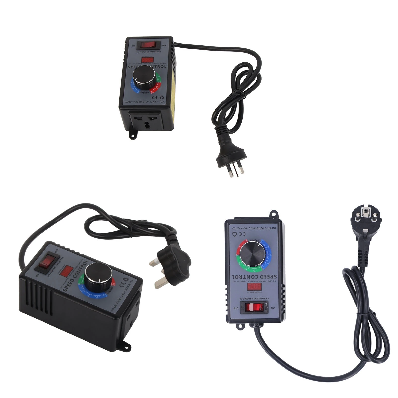 Fan Speed Controller Motor Speed Controller 0‑220VAC Output Variable Fan Speed Regulator with Overload  AC220‑240V