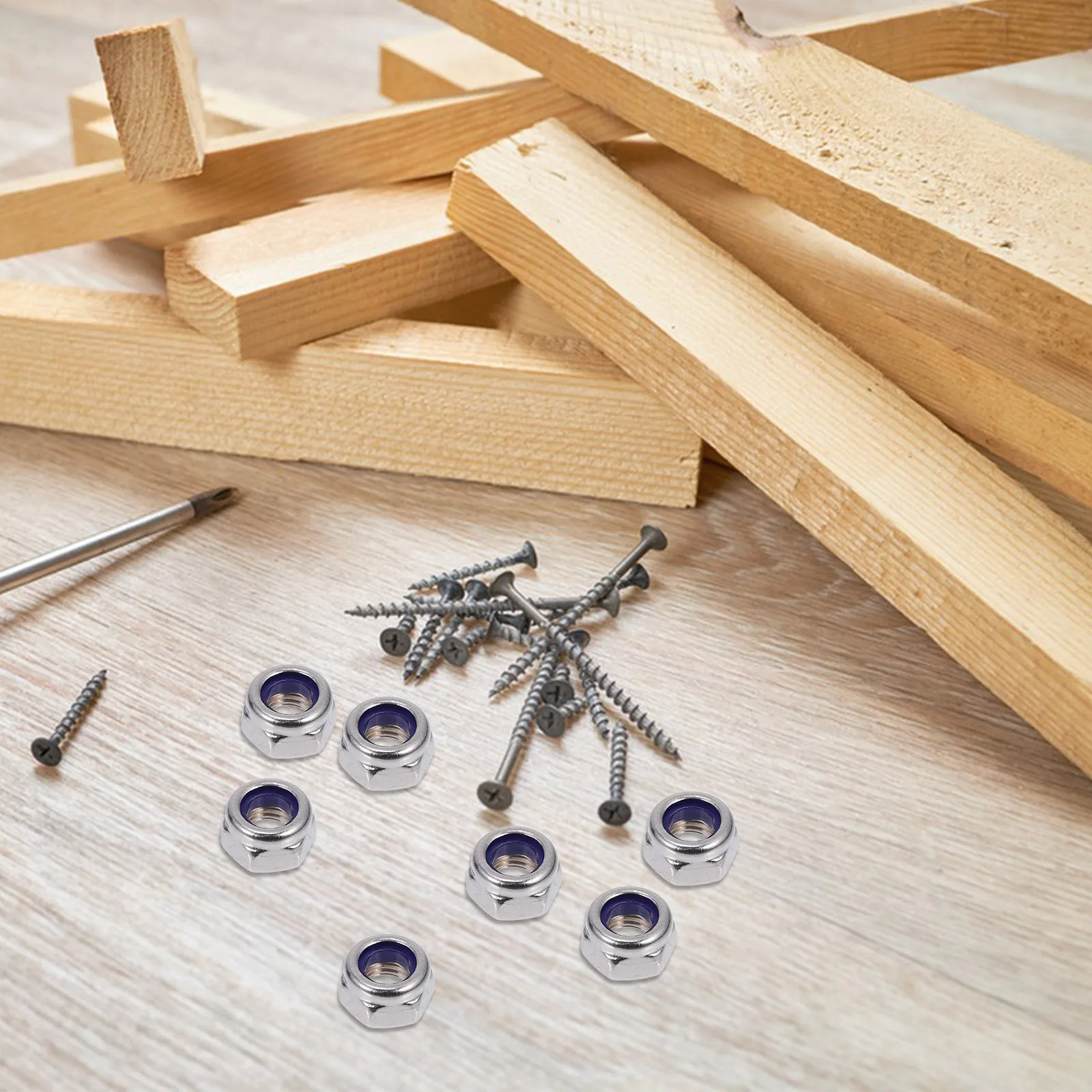 

100pcs Lock Nuts 304 Stainless Steel Hexagon Fasteners For Automotive Machinery Electronics Hardware Nut Set Instrument