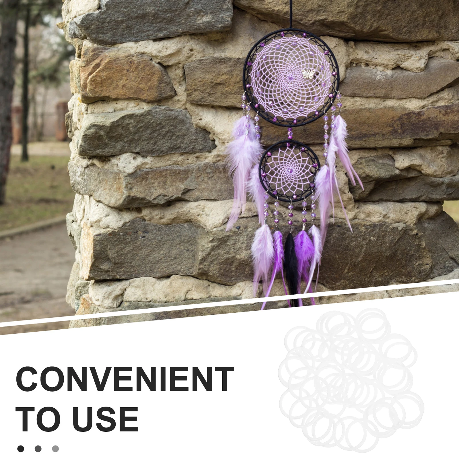 

50pcs Dream Catcher Ring Macrame Hoops White Plastic Supplies Craft Wreath Frame Decorations Floral DIY Circle Rounds