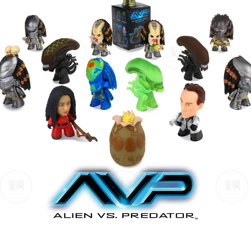 Titãs genuínos alienígena vs predador caixa cega filme colecionável decoração de mesa figura de ação coleção decoração modelo brinquedo presentes