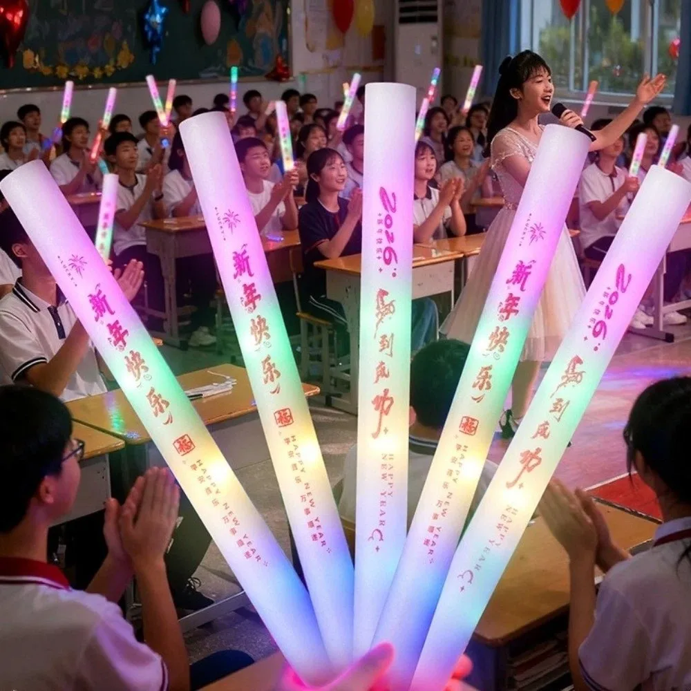 

Luminous Stick Colorful Sponge Glow Stick 2026 New Year Flashing Foam Glitter Stick Handheld Festival Glow Stick Party Supplies