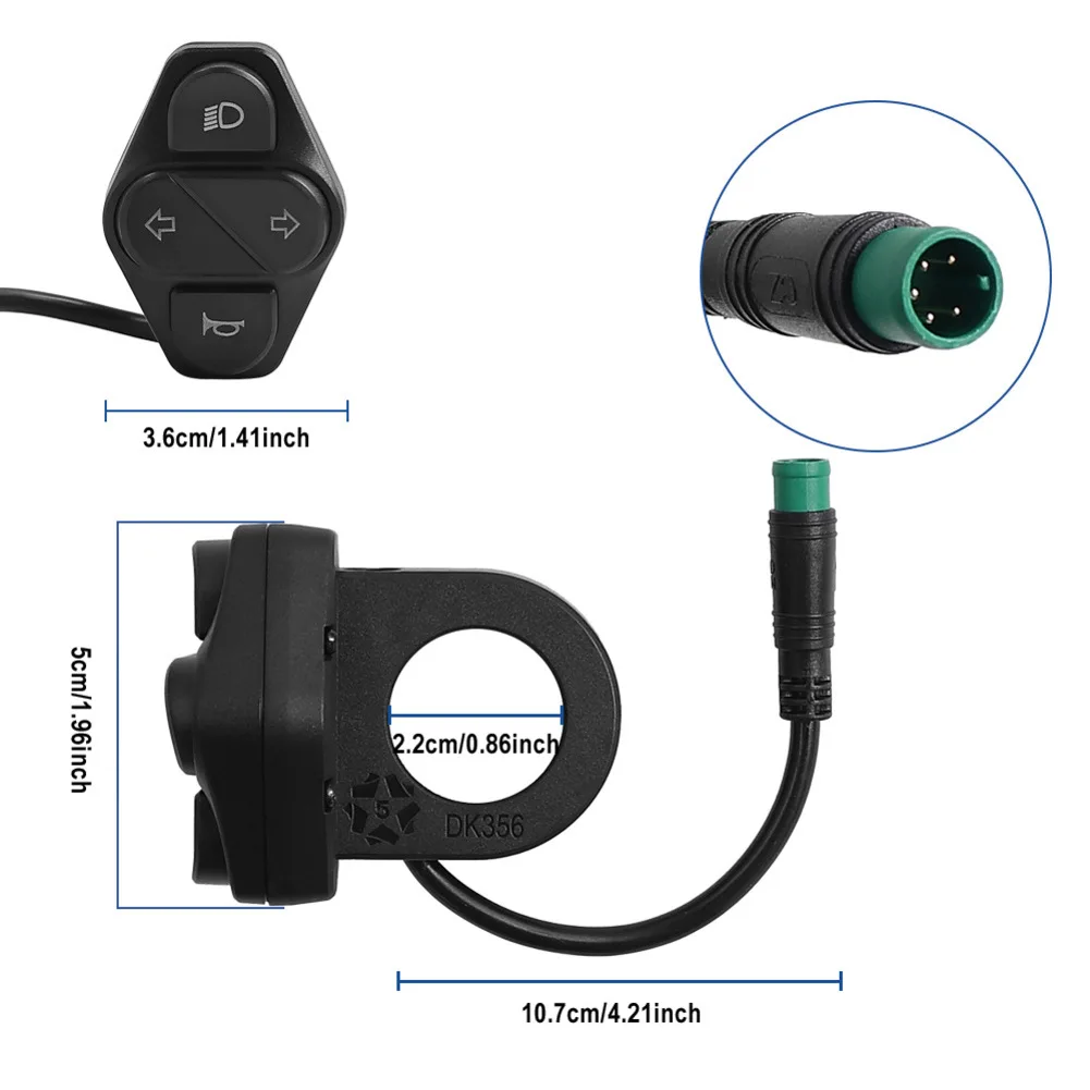 

5-Pin Turn Signal Switch With Headlight Button -For -Kukirin -G2 Master Electric Scooters Essential E-Scooter Switch Accessory