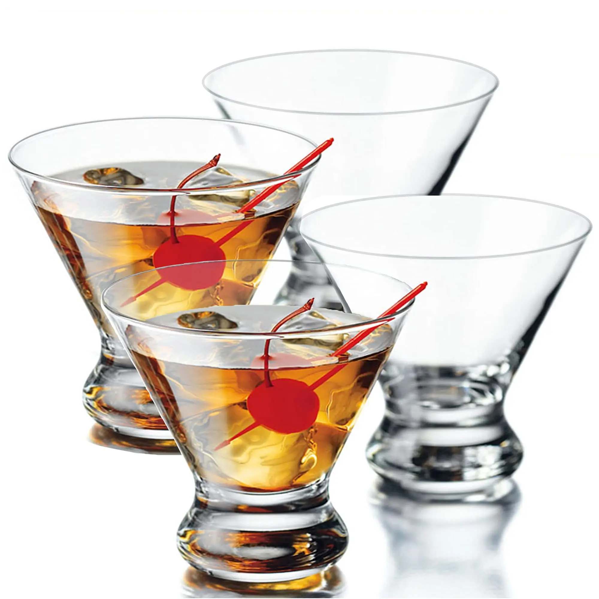 

Stemless Martini Glasses Set of 4-8.5 Oz Cocktail Glasses for Martini, Margarita & More, Lead-free Crystal Heavy Base Glassware