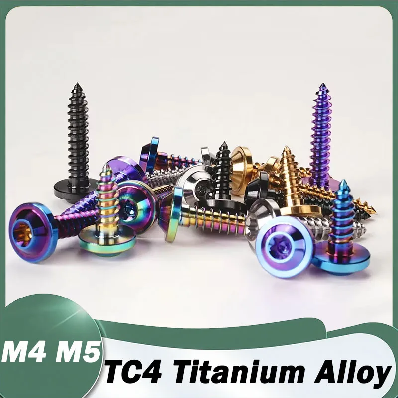 AliExpress NONE 1Pcs Titanium Alloy Multiple Colors Bolt M4/M5 Length 12/15/20/25/30/35mm Self Tapping Torx Head Screws For Bike Motorcycle Car