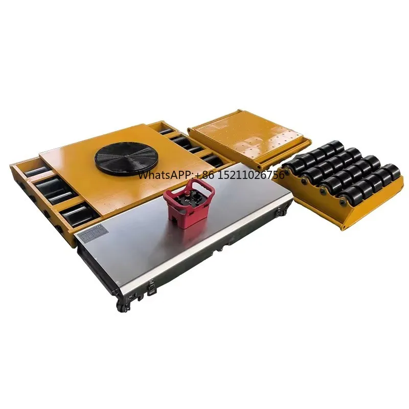 CE Remote Electric Heavy Skid Moving Trolley, Industrial Tank & Heavy Material Transfer Cart for Workshop, Equipment Repair