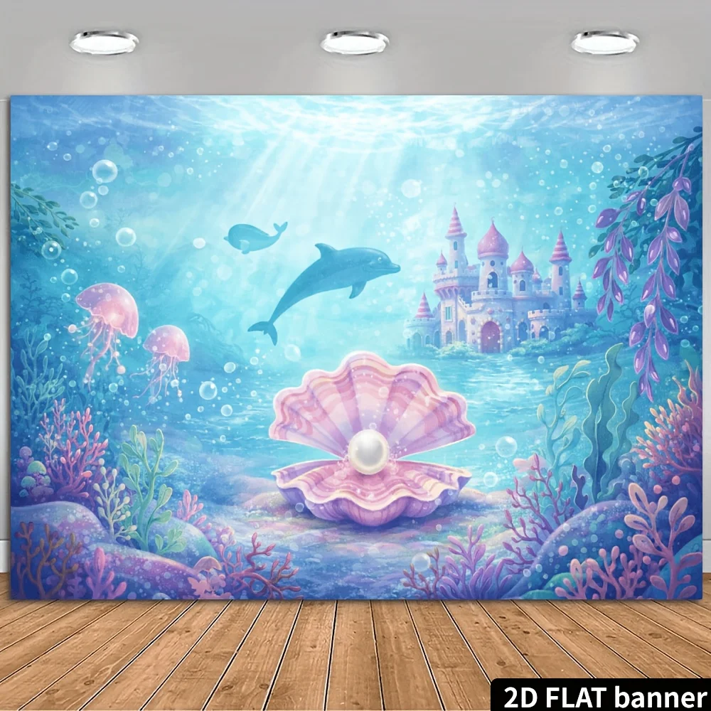 Dreamy Ocean Tapestry Wall Hanging Mermaid Fantasy Underwater Decor Coral Dolphin Nautical Art for Bedroom Nursery Room Home