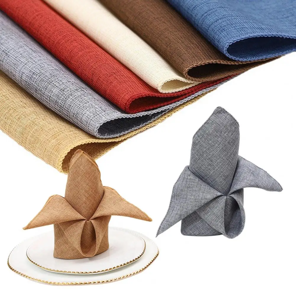 Imitation Linen Cloth Napkin, Washable Fabric Napkin, 18 X 18 Inch Square Napkin For Weddings Dinners Parties Table Decor