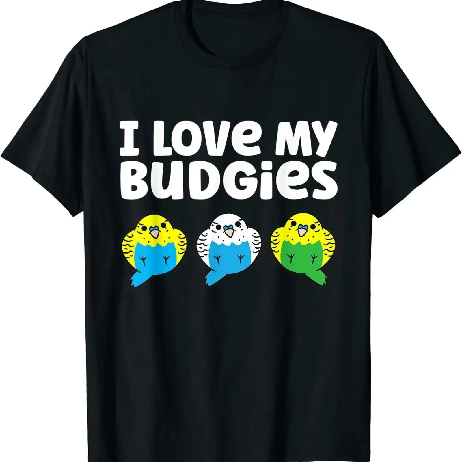 Budgie Parakeet Bird Owner I Love My Budgies T Shirt For Men vintage Washed streetwear Casual Stylish Stretched Soft