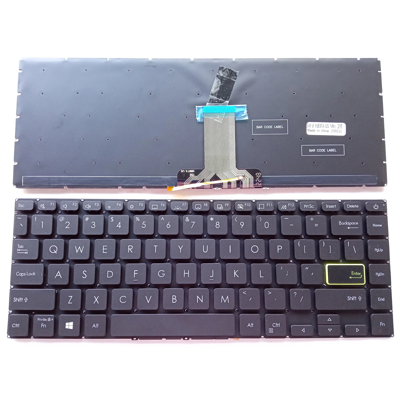 US Laptop Keyboard for ASUS S433EA S433FA S433FL S433JQ S435EA M433IA L410MA E410MA 9Z.NH9PQ.60U