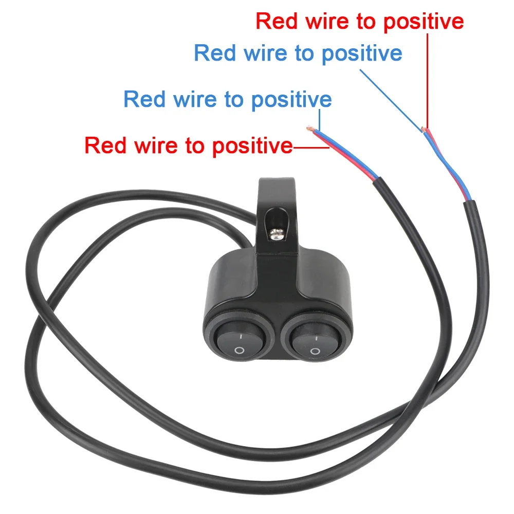 Motorcycle CNC Aluminum Mount 25MM Spotlight Dual Purpose Switch with Light 12V 10A Motorcycle Handlebar