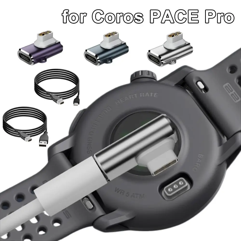 Type-C Female to 3 Pin Watch Charger Converter High Speed with Indicator Light Magnetic Charging Adapter for COROS PACE Pro